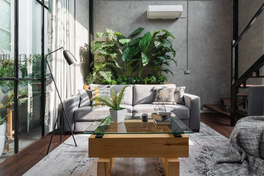 Ứng dụng sơn giả bê tông cho phòng khách